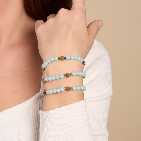 Light Of Samsara | Gemstone x Lumos Rudraksha |  Mala Bracelet